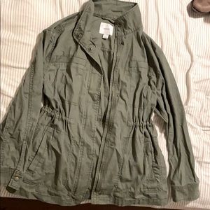 Olive green military style jacket